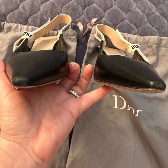 Dior Black Pointed Toe Heels with Slingback - Picture 4 of 9